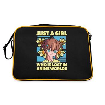 Anime Manga Anime Girl - Retro Bag - black/gold - Back