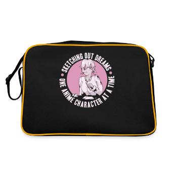 Anime Manga Anime Girl - Retro Bag - black/gold - Back