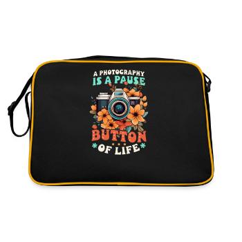 Photography Is A Pause Button Of Life - Retro Bag - black/gold - Back