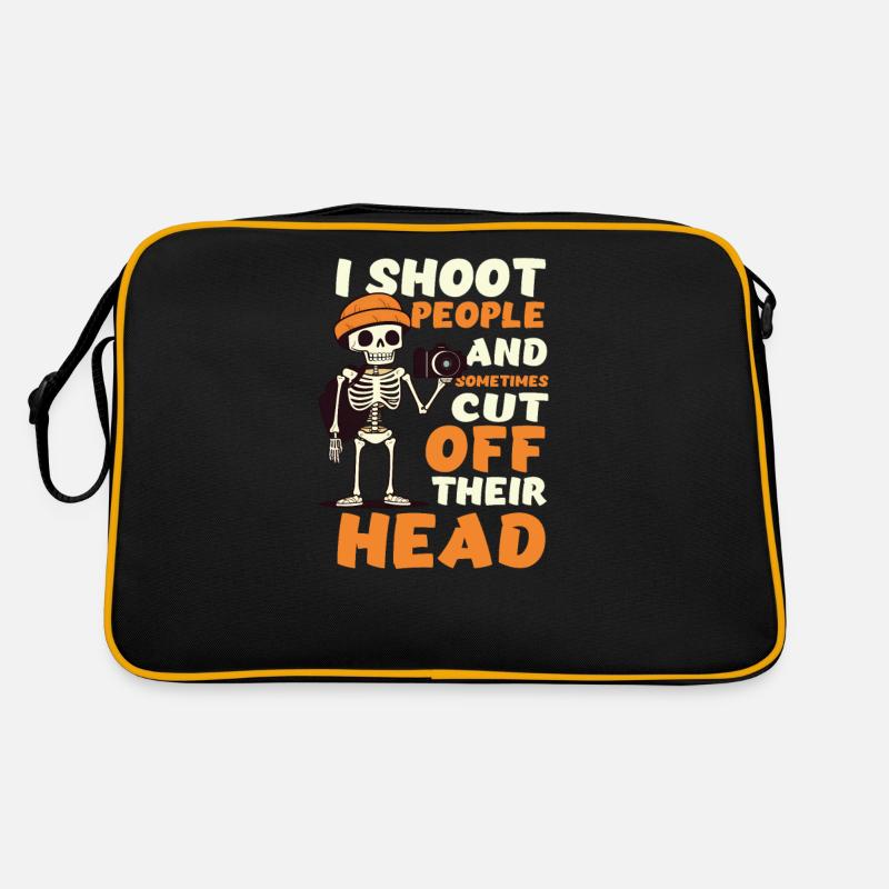Fotoshooting Menschen schneiden Köpfe ab Retro Tasche