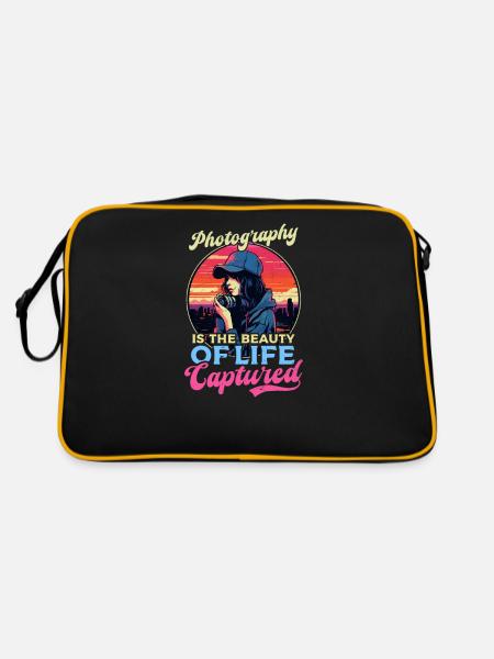 Photographie Beauté De La Vie Capturée - Sac Retro - noir/or - Dos