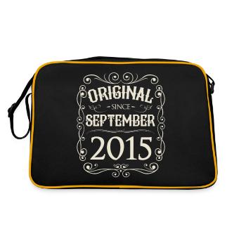 Vintage - Original since September 2015 Geburtstag - Retro Tasche - Schwarz/Gold - Hinten