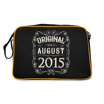 Vintage - Original since August 2015 Geburtstag - Retro Tasche - Schwarz/Gold - Hinten