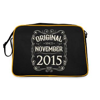 Vintage - Original since November 2015 Geburtstag - Retro Tasche - Schwarz/Gold - Hinten