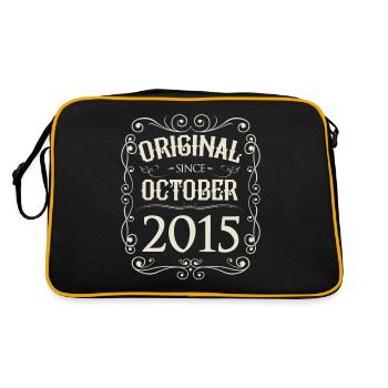 Vintage - Original since Oktober 2015 Geburtstag - Retro Tasche - Schwarz/Gold - Hinten