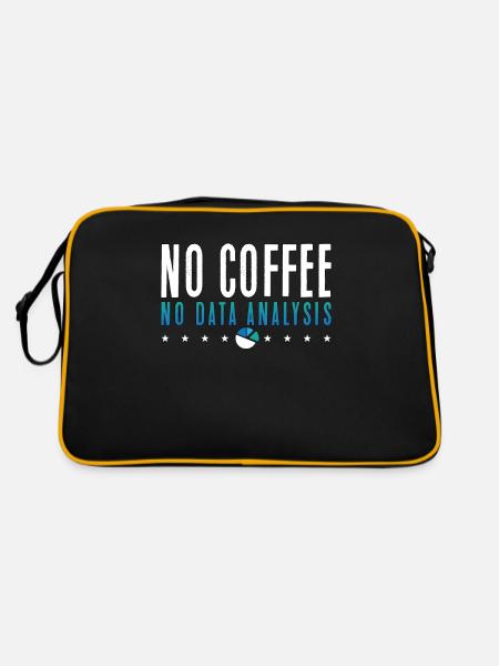 Data Analyst No Coffee No Programmer Coffee Lover - Retro Tasche - Schwarz/Gold - Hinten