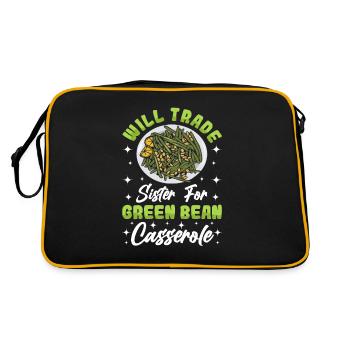Thanksgiving-auflauf mit Grünen Bohnen - Retro Tasche - Schwarz/Gold - Hinten