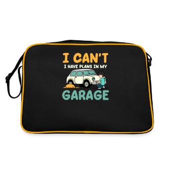 Les passionnés de voitures ont des projets dans mon garage - Sac Retro - noir/or - Dos