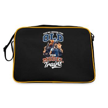 Model Railroad Never To Old For Model Trains - Retro Bag - black/gold - Back