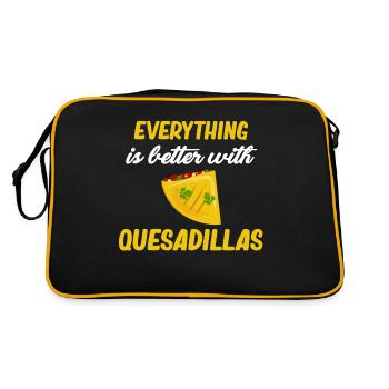 Tout est meilleur avec les quesadillas argentines - Sac Retro - noir/or - Dos