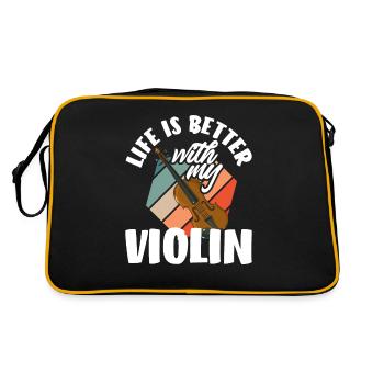 Violon Violon Violoniste Joueur de violon - Sac Retro - noir/or - Dos