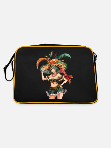 Mexikanische Fiesta Cinco De Mayo - Retro Tasche - Schwarz/Gold - Hinten