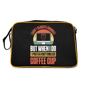 Grafikdesigner 3D-Kunst 3D-Animateur - Retro Tasche - Schwarz/Gold - Hinten