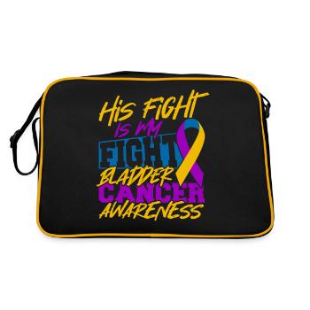 Bladder Cancer Survivor Bladder Cancer Shirt - Retro Bag - black/gold - Back