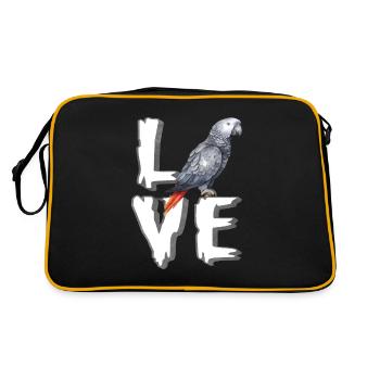 African Grey Parrot Gift - Retro Bag - black/gold - Back