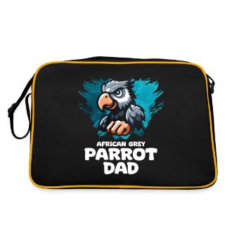 African Grey Parrot Gift - Retro Bag - black/gold - Back