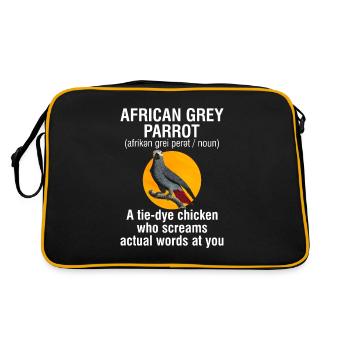 African Grey Parrot Gift - Retro Bag - black/gold - Back