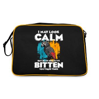 African Grey Parrot Gift - Retro Bag - black/gold - Back
