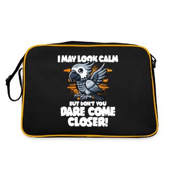 African Grey Parrot Gift - Retro Bag - black/gold - Back