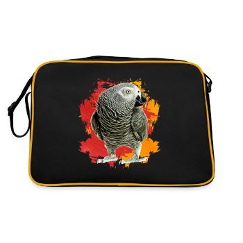 African Grey Parrot Gift - Retro Bag - black/gold - Back