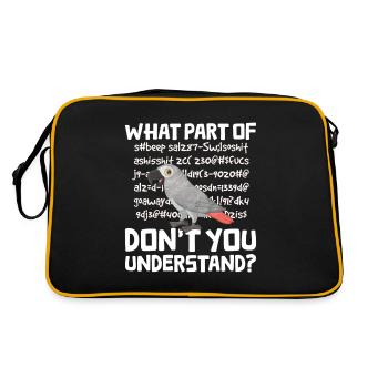 African Grey Parrot Gift - Retro Bag - black/gold - Back