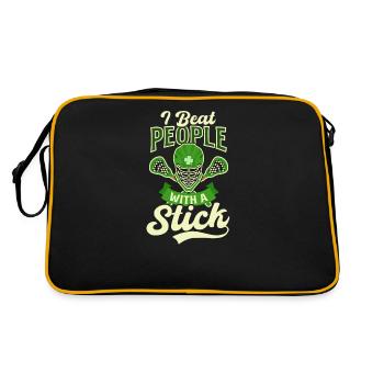 La crosse de la Saint-Patrick bat les gens avec un bâton - Sac Retro - noir/or - Dos