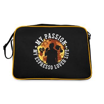 Espresso Lover My Passion My Coffee Maker Barista - Retro Bag - black/gold - Back