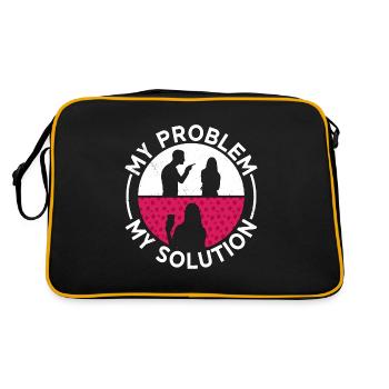 Espresso Lover My Problem My Pictogram Mom Dad - Retro Bag - black/gold - Back