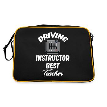 Fahrlehrer Bester Lehrer Service Mechaniker - Retro Tasche - Schwarz/Gold - Hinten