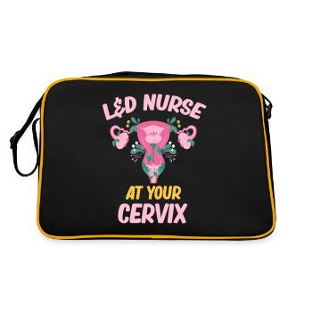 L&d Krankenschwester Sie Schieben Ich Werde Wehen - Retro Tasche - Schwarz/Gold - Hinten