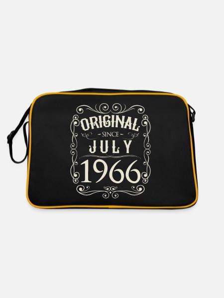 Vintage - Original since Juli 1966 Geburtstag - Retro Tasche - Schwarz/Gold - Hinten