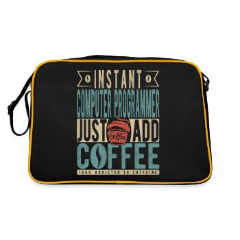Instant Computer Programmer Just Add Coffee - Retro Bag - black/gold - Back