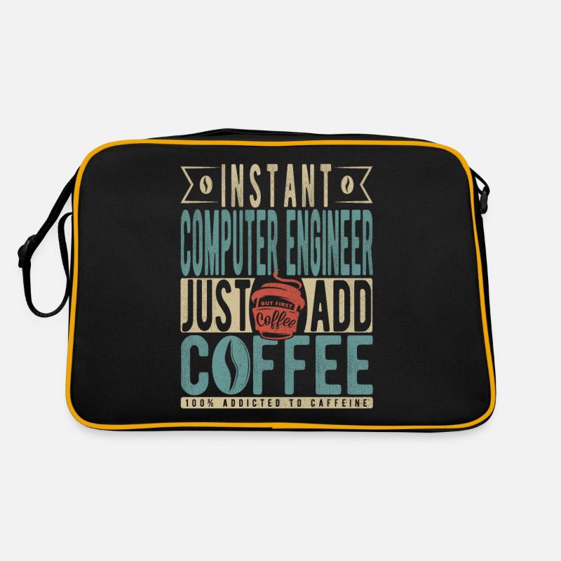 Instant Computer Engineer Fügen Sie einfach Kaffee hinzu Retro Tasche