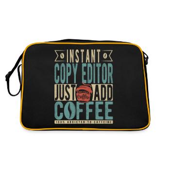 Instant Copy Editor Just Add Coffee - Retro Bag - black/gold - Back