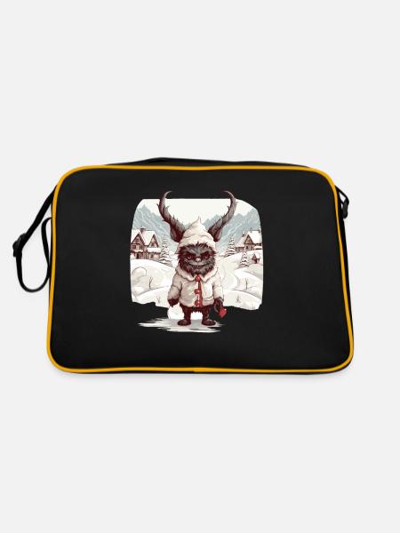 Krampus Mask | Costume Krampus | Tradition - Sac Retro - noir/or - Dos