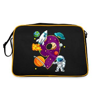 9 Birthday Space Space Astronaut 9 Years - Retro Bag - black/gold - Back