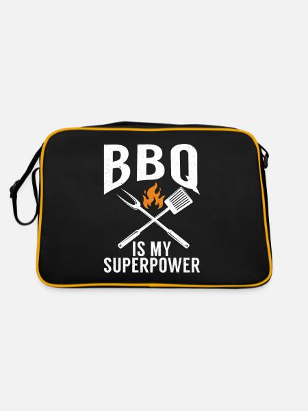 Grill Barbecue Grilling - Retro Tasche - Schwarz/Gold - Hinten