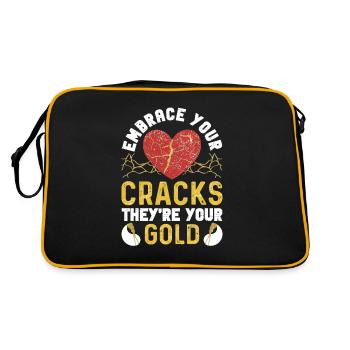Kintsugi Kintsukuroi Japon imparfait - Sac Retro - noir/or - Dos