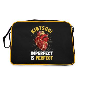 Kintsugi Kintsukuroi Japon imparfait - Sac Retro - noir/or - Dos