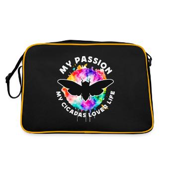 Amoureux des cigales Ma passion Mes cigales Entomologiste - Sac Retro - noir/or - Dos