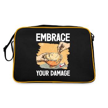 Kintsugi Kintsukuroi Imperfect japan - Retro Tasche - Schwarz/Gold - Hinten
