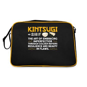 Kintsugi Kintsukuroi Japon imparfait - Sac Retro - noir/or - Dos