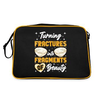 Kintsugi Kintsukuroi Japon imparfait - Sac Retro - noir/or - Dos