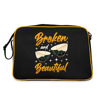 Kintsugi Kintsukuroi Japon imparfait - Sac Retro - noir/or - Dos
