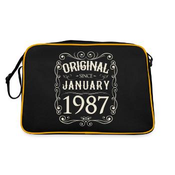Vintage - Original since Januar 1987 Geburtstag - Retro Tasche - Schwarz/Gold - Hinten