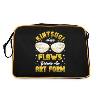 Kintsugi Kintsukuroi Japon imparfait - Sac Retro - noir/or - Dos