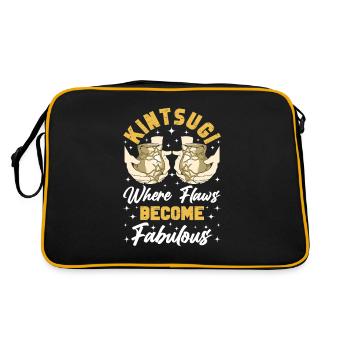 Kintsugi Kintsukuroi Japon imparfait - Sac Retro - noir/or - Dos