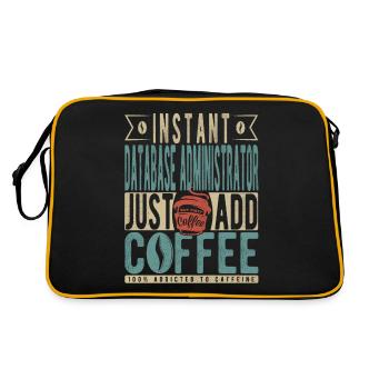 Instant Database Administrator Just Add Coffee - Retro Bag - black/gold - Back