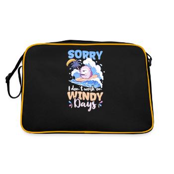 Kite Surfing Don't Work On Windy Days - Retro Bag - black/gold - Back