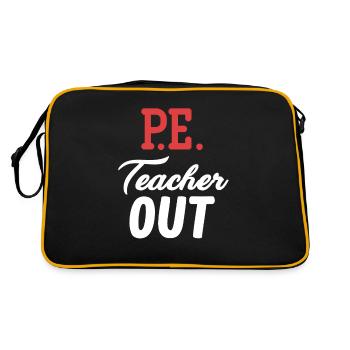 Physical Education Instructor Out Retired Fitness Educator - Retro Bag - black/gold - Back